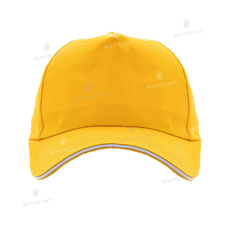 Кепка пятиклинка хлопок желтая (7976) 