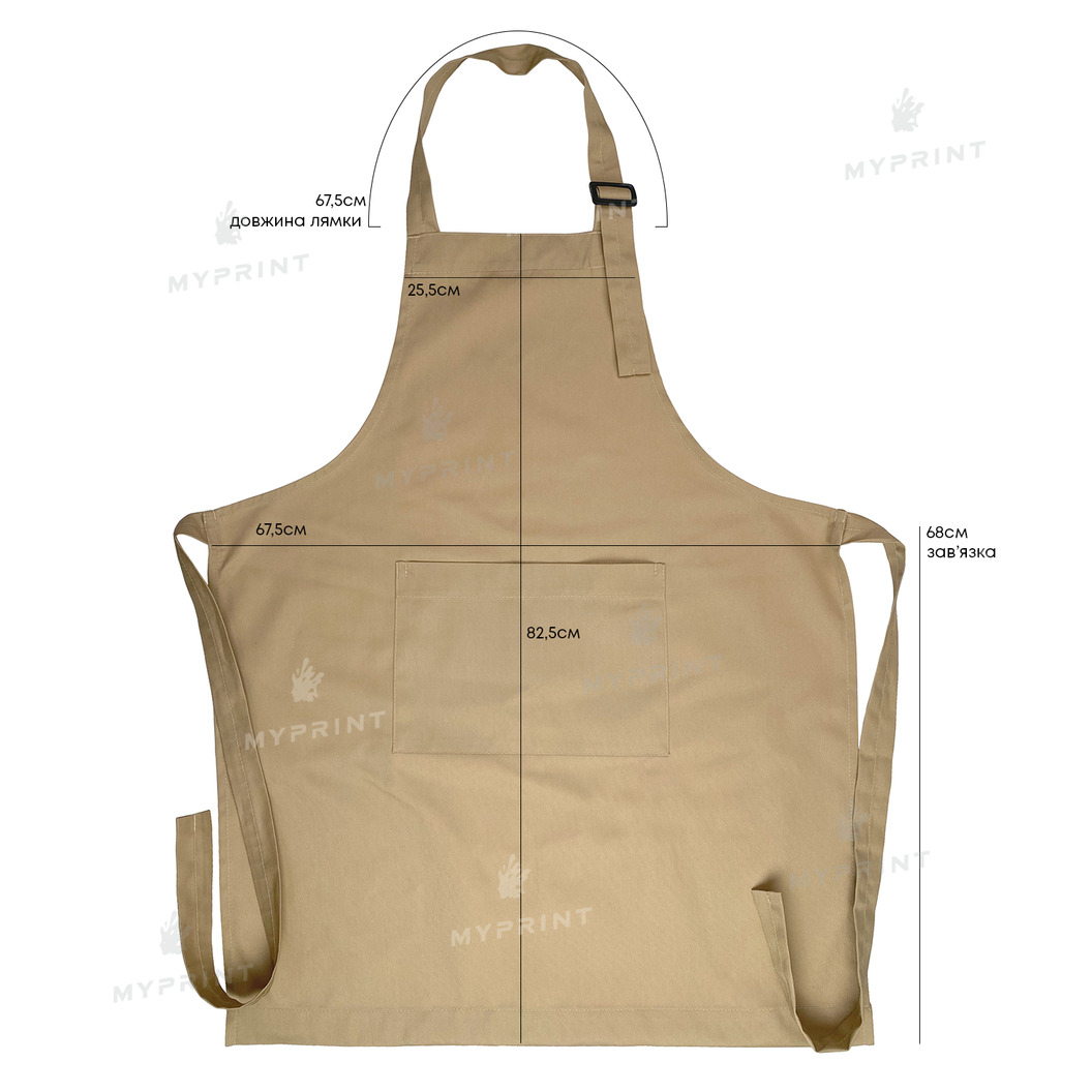 Фартух для сублімації саржевий з лямкою, що регулюється і кишенею подовжений сірий (8615) - фото 6 Фартух для сублімації саржевий з лямкою, що регулюється і кишенею подовжений сірий (8615) - фото 6 - Заготовки для сублімації