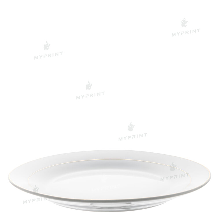 The plate for sublimation is white with a gold rim d = 20 cm (6320)  The plate for sublimation is white with a gold rim d = 20 cm (6320)