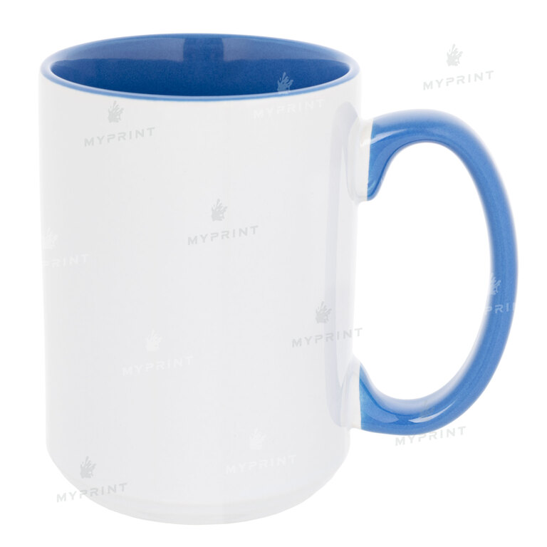 Кружка для сублимации цветная внутри с цветной ручкой синяя 15 Oz (425 мл) (10167)  Кружка для сублимации цветная внутри с цветной ручкой синяя 15 Oz (425 мл) (10167)
