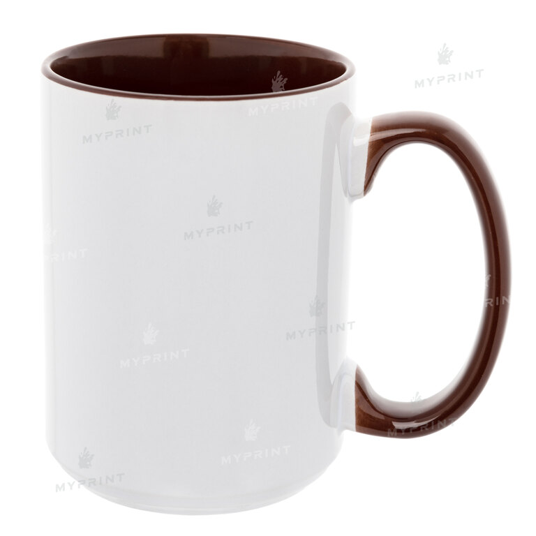 Кружка для сублимации цветная внутри с цветной ручкой коричневая 15 Oz (425 мл) (10162)  Кружка для сублимации цветная внутри с цветной ручкой коричневая 15 Oz (425 мл) (10162)