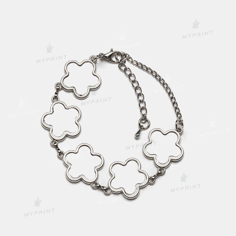 Браслет для сублимации с вставкой в форме цветов 20*20 мм (8295)  Браслет для сублимации с вставкой в форме цветов 20*20 мм (8295)