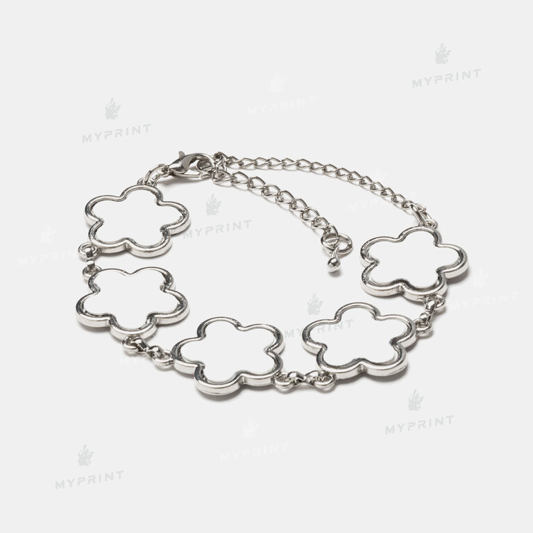 Браслет для сублимации с вставкой в форме цветов 20*20 мм (8295)  Браслет для сублимации с вставкой в форме цветов 20*20 мм (8295)