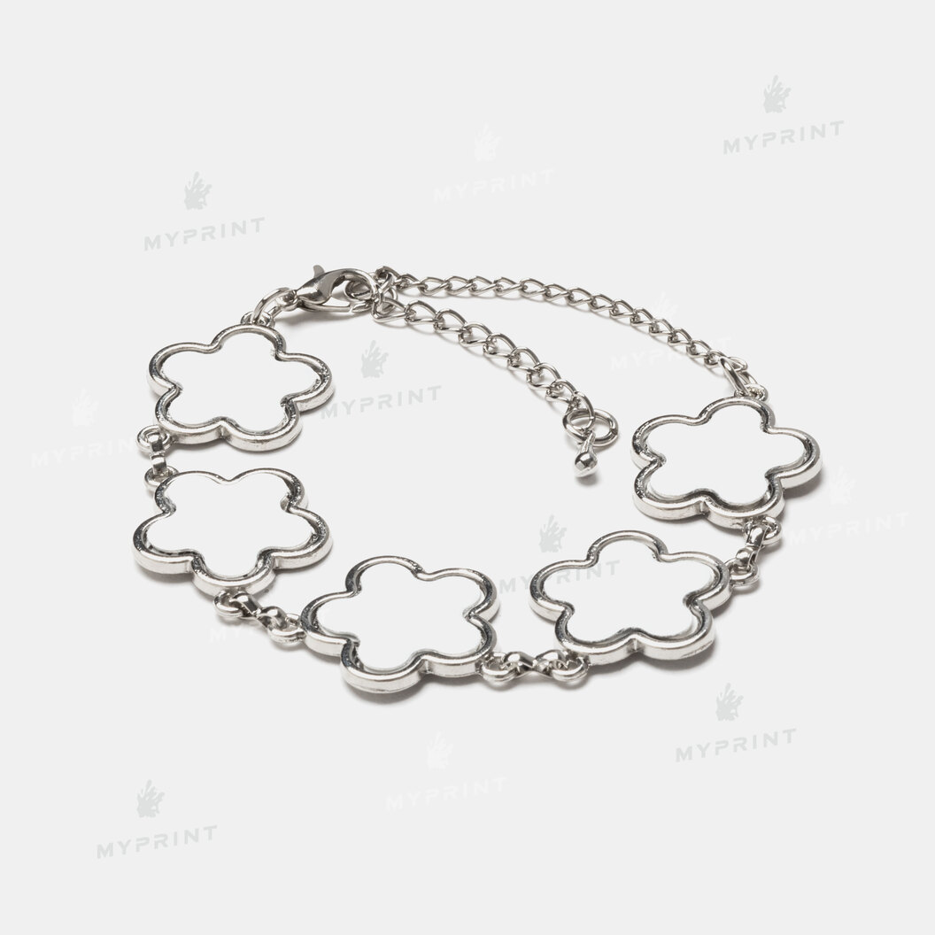 Браслет для сублімації з вставкою у формі квітів 20*20 мм (8295) - фото 2 Браслет для сублімації з вставкою у формі квітів 20*20 мм (8295) - фото 2 - Заготовки для сублімації