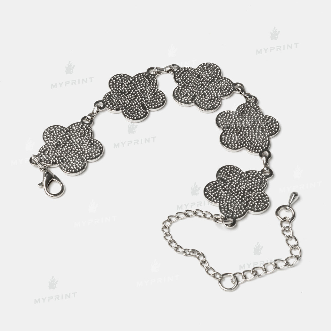 Браслет для сублімації з вставкою у формі квітів 20*20 мм (8295) - фото 3 Браслет для сублімації з вставкою у формі квітів 20*20 мм (8295) - фото 3 - Заготовки для сублімації