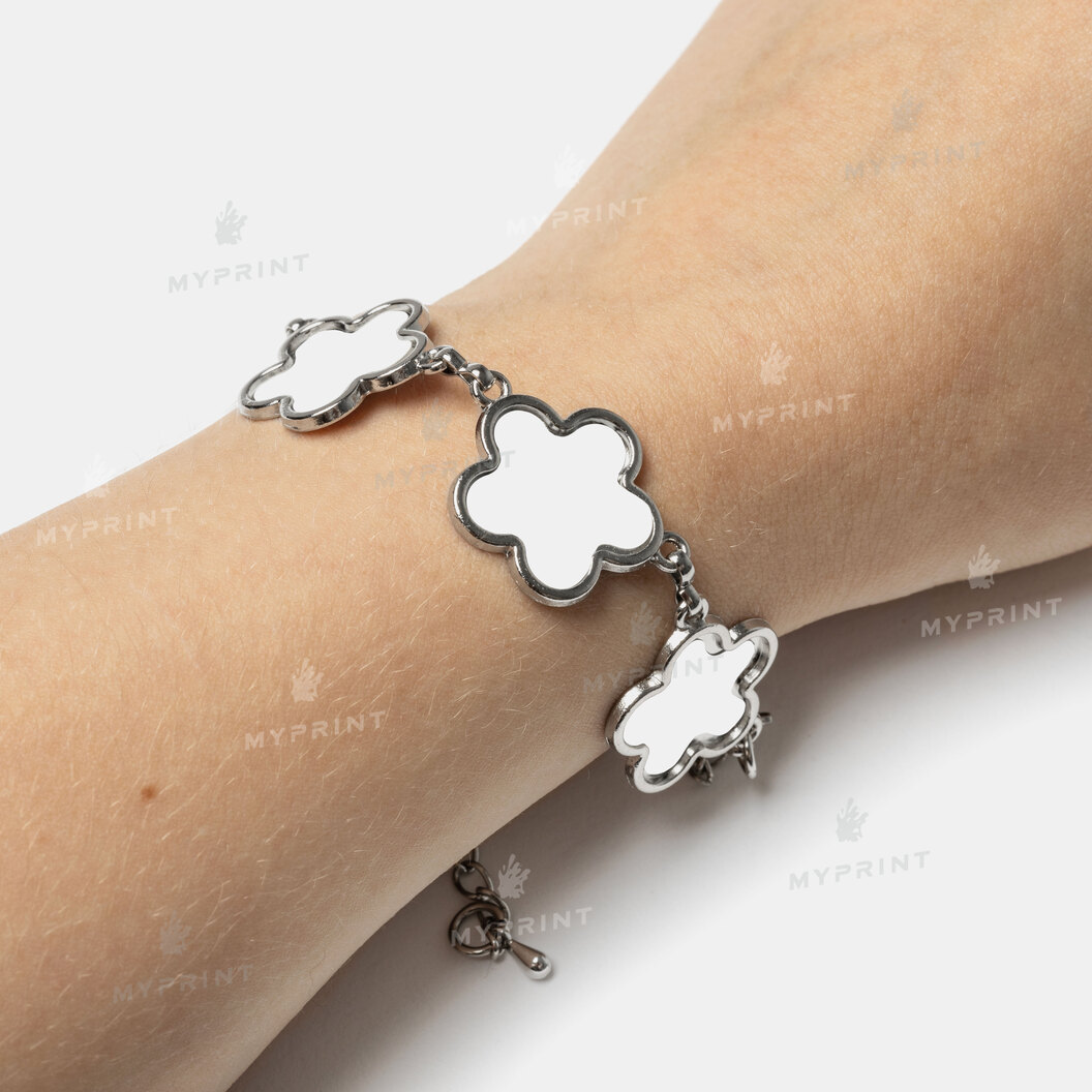 Браслет для сублімації з вставкою у формі квітів 20*20 мм (8295) - фото 4 Браслет для сублімації з вставкою у формі квітів 20*20 мм (8295) - фото 4 - Заготовки для сублімації