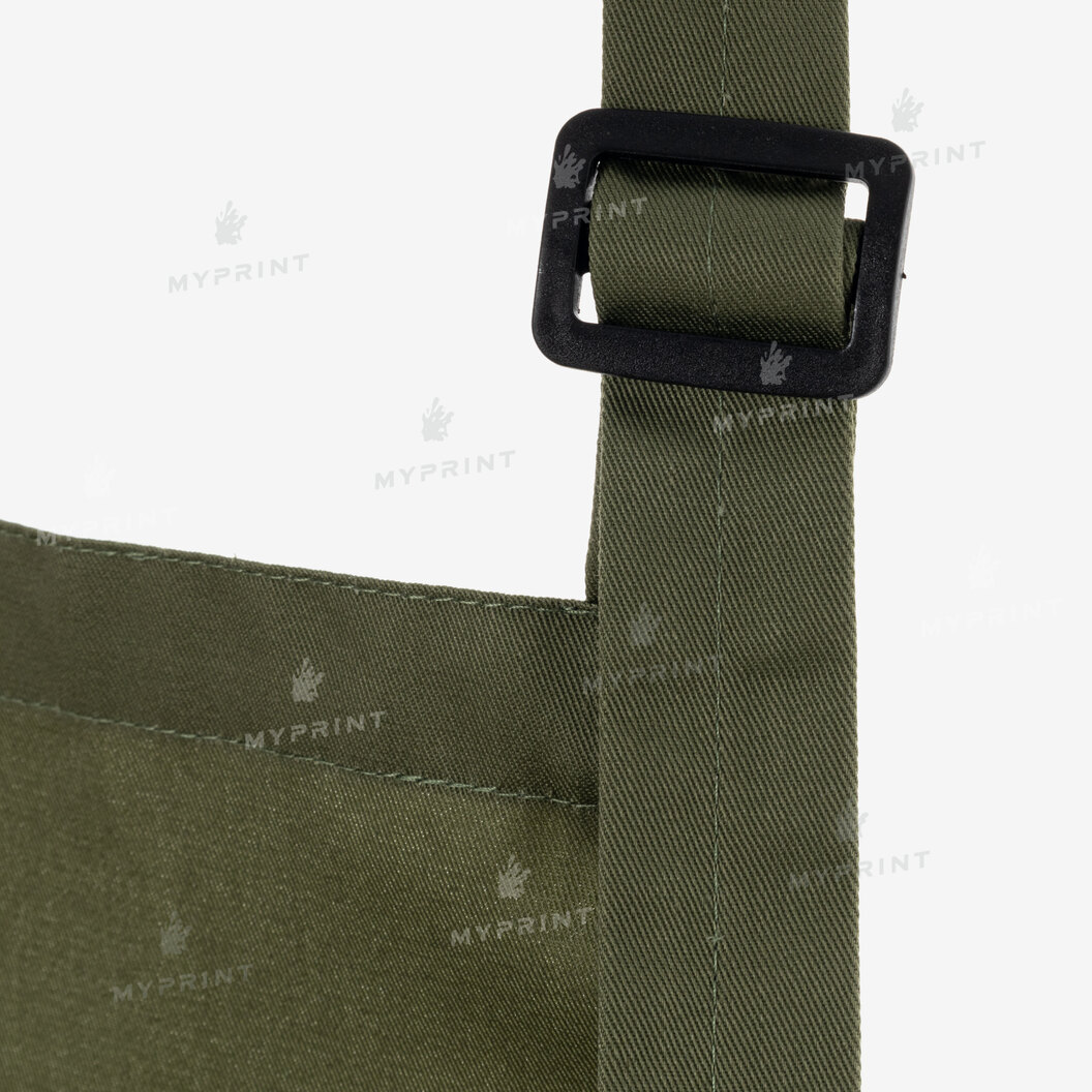 Фартух для термотрансферу саржевий з лямкою, що регулюється і кишенею подовжений оливковий (10261) - фото 3 Фартух для термотрансферу саржевий з лямкою, що регулюється і кишенею подовжений оливковий (10261) - фото 3 - Заготовки для сублімації