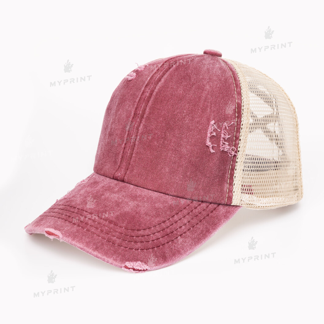 Vintage Cotton Heat Six Blade Cap with Mesh and Elastic Frayed maroon (10318) - фото 1 Vintage Cotton Heat Six Blade Cap with Mesh and Elastic Frayed maroon (10318) - фото 1 - Blanks for sublimation