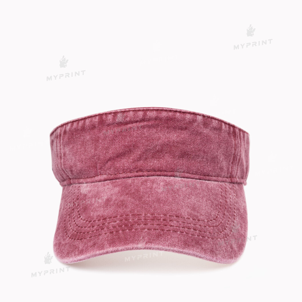 Кепка козырек унисекс хлопок Vintage потертая бордовая (10273) - фото 2 - Заготовки для сублимации