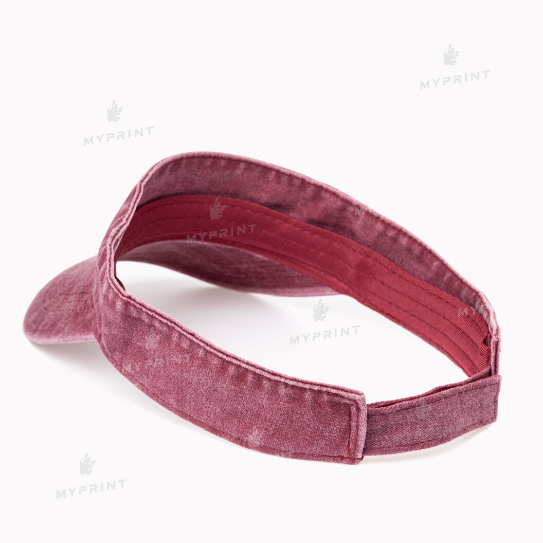 Кепка козырек унисекс хлопок Vintage потертая бордовая (10273) - фото 3 - Заготовки для сублимации