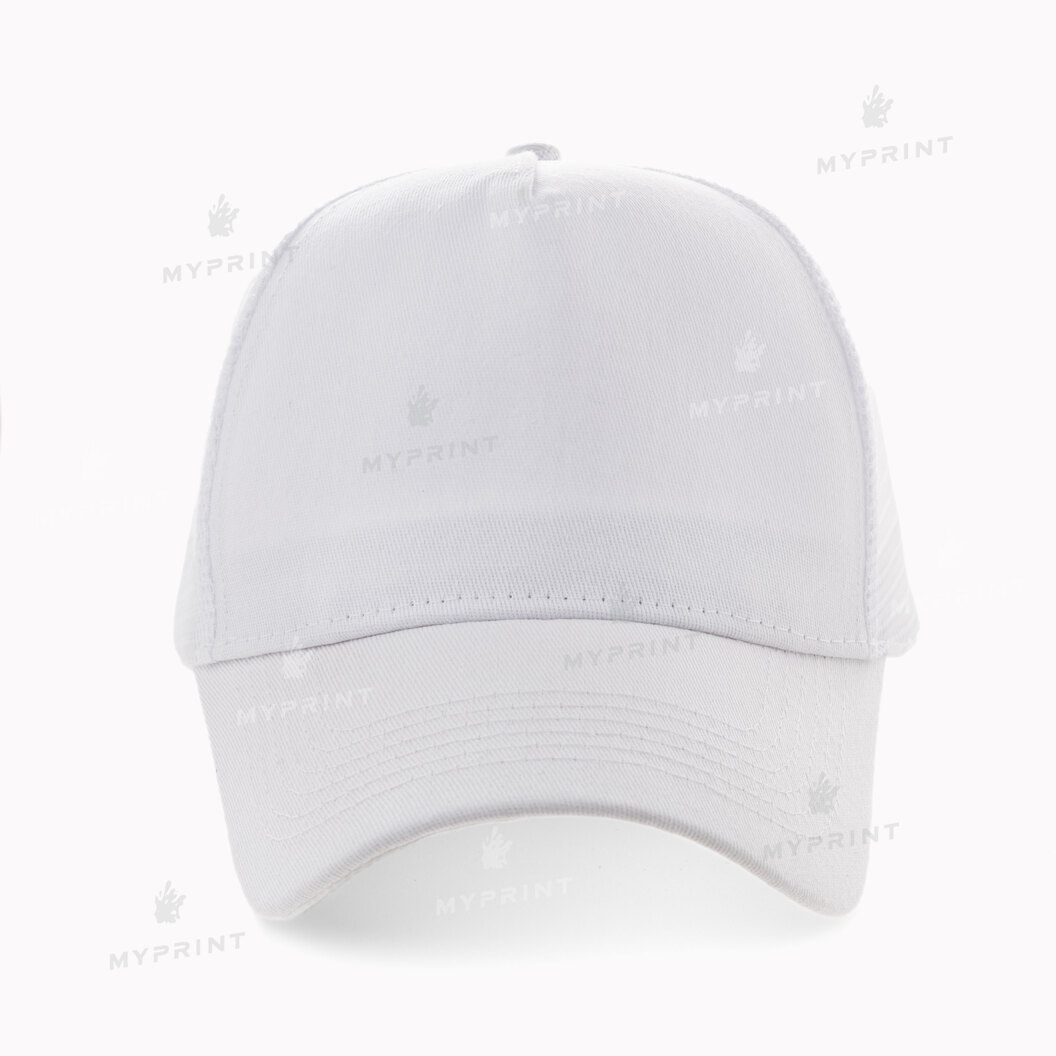 Five-blade cap with mesh  cotton, white (10357) - фото 2 Five-blade cap with mesh  cotton, white (10357) - фото 2 - Blanks for sublimation