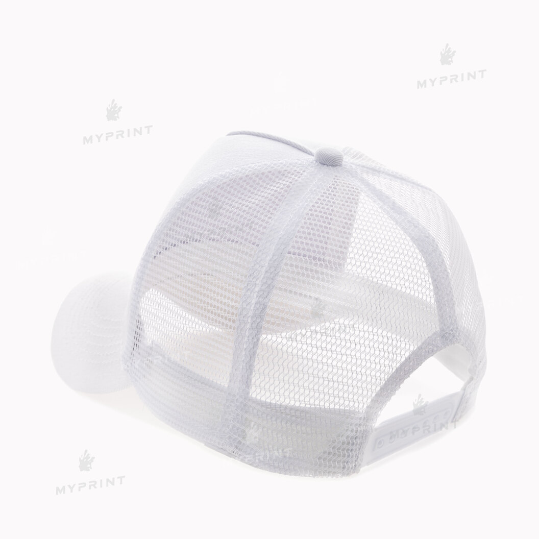 Five-blade cap with mesh  cotton, white (10357) - фото 3 Five-blade cap with mesh  cotton, white (10357) - фото 3 - Blanks for sublimation