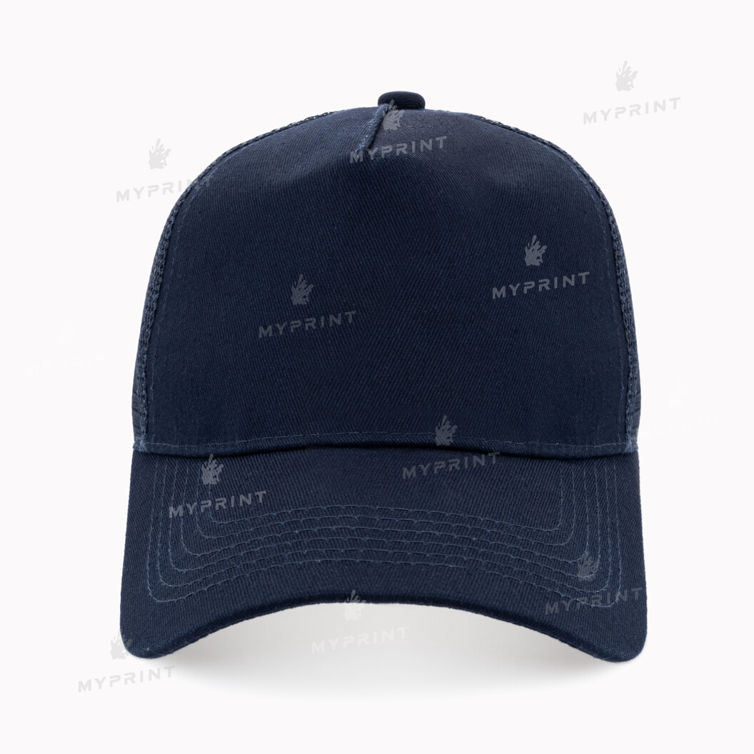 Five-blade cap with mesh cotton, dark blue (10359) - фото 2 Five-blade cap with mesh cotton, dark blue (10359) - фото 2 - Blanks for sublimation