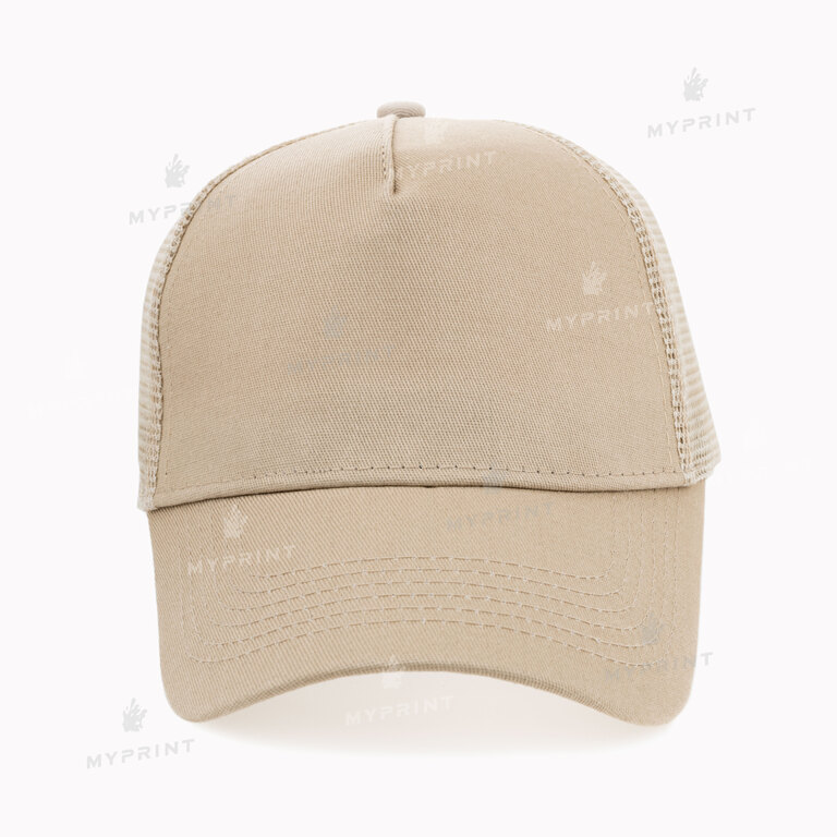 Five-blade cap with mesh cotton, beige (10360)  Five-blade cap with mesh cotton, beige (10360)