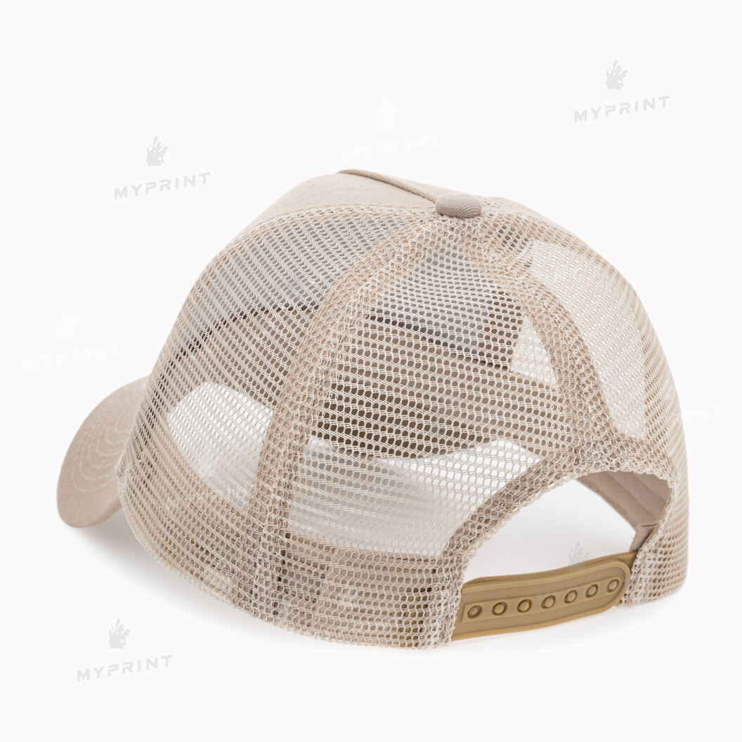 Five-blade cap with mesh cotton, beige (10360) - фото 3 Five-blade cap with mesh cotton, beige (10360) - фото 3 - Blanks for sublimation