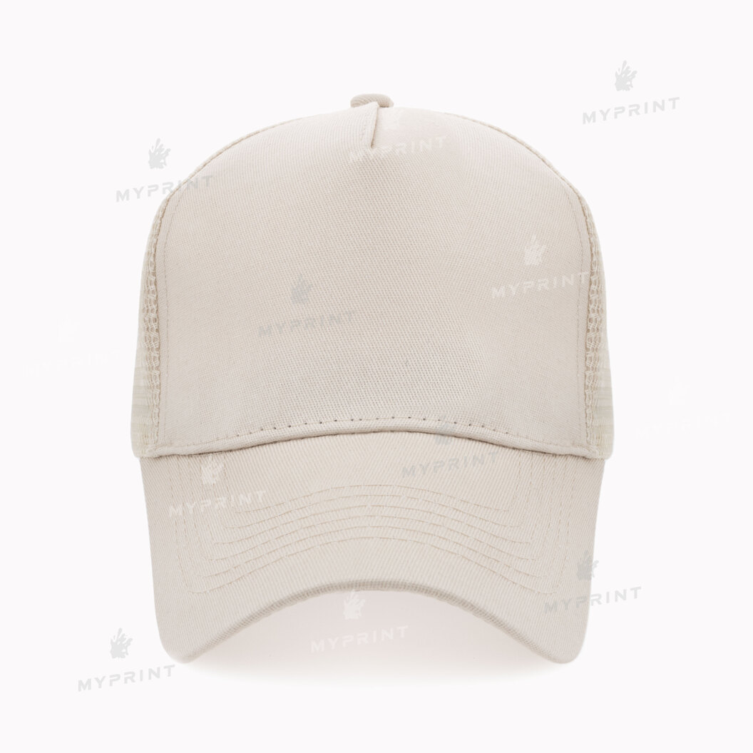 Five-blade cap with mesh cotton, light beige (10361) - фото 2 Five-blade cap with mesh cotton, light beige (10361) - фото 2 - Blanks for sublimation