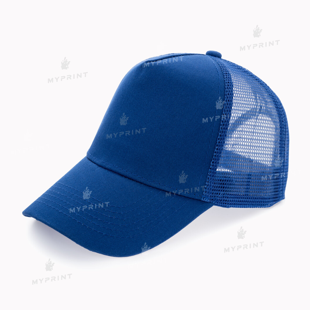 Five-blade cap with mesh cotton, medium blue (10362) - фото 1 Five-blade cap with mesh cotton, medium blue (10362) - фото 1 - Blanks for sublimation