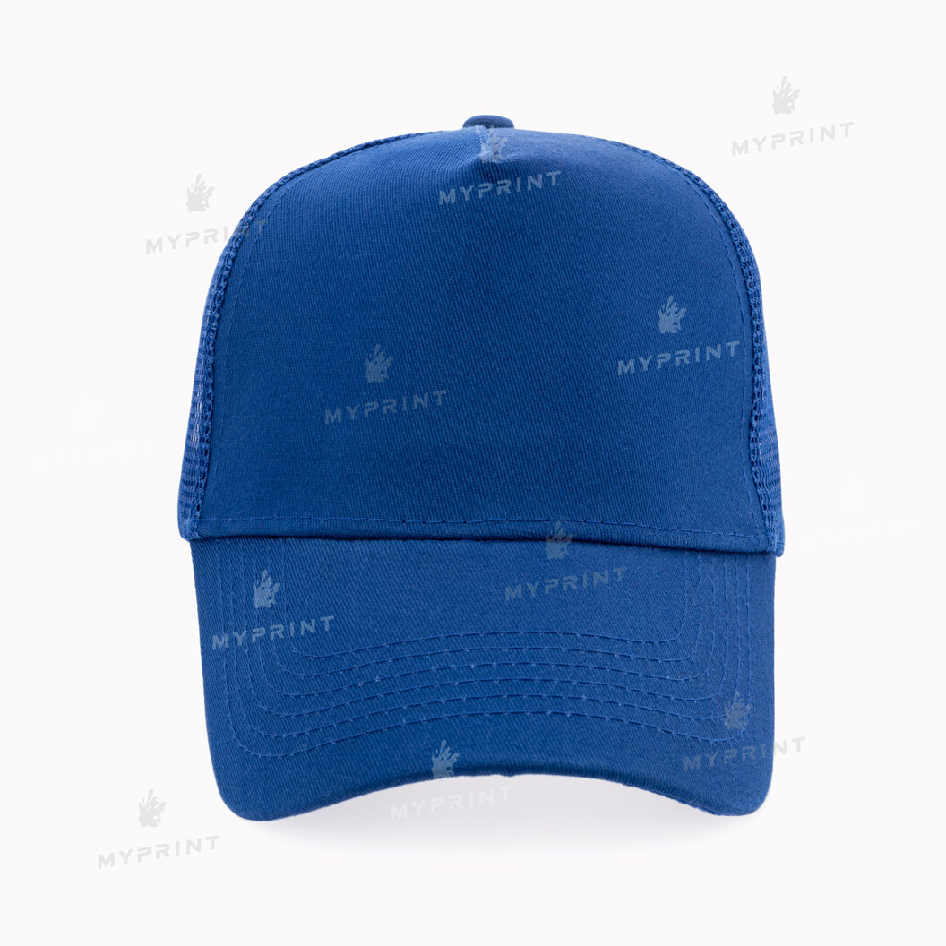 Five-blade cap with mesh cotton, medium blue (10362) - фото 2 Five-blade cap with mesh cotton, medium blue (10362) - фото 2 - Blanks for sublimation