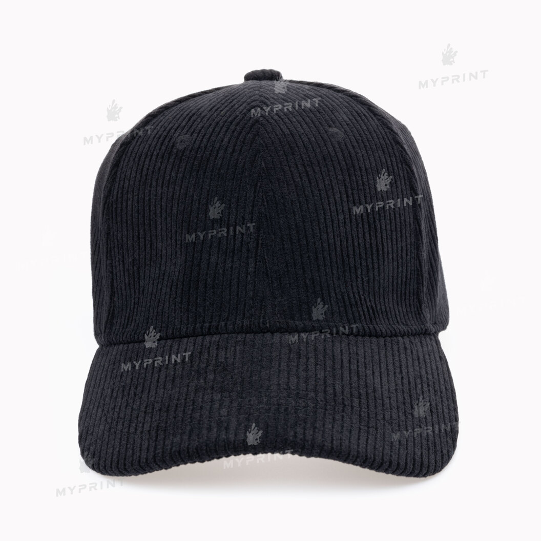 Кепка шестиклинка вельветова чорна (10277) - фото 2 Кепка шестиклинка вельветова чорна (10277) - фото 2 - Заготовки для сублімації