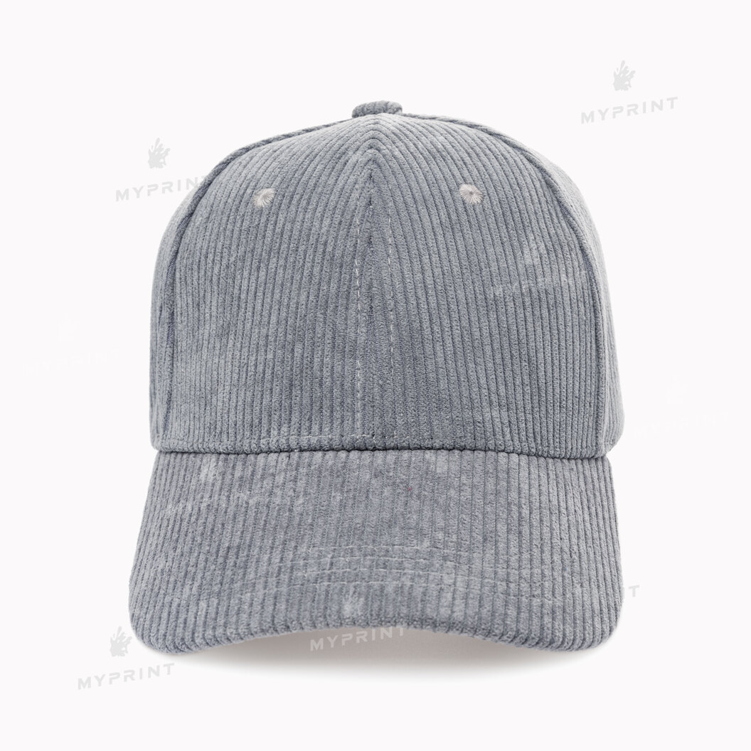 Кепка шестиклинка вельветова сіра (10279) - фото 2 Кепка шестиклинка вельветова сіра (10279) - фото 2 - Заготовки для сублімації