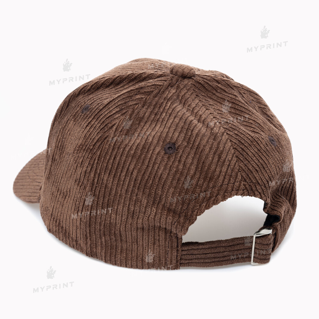 Corduroy brown six-bladed cap (10283) - фото 3 Corduroy brown six-bladed cap (10283) - фото 3 - Blanks for sublimation
