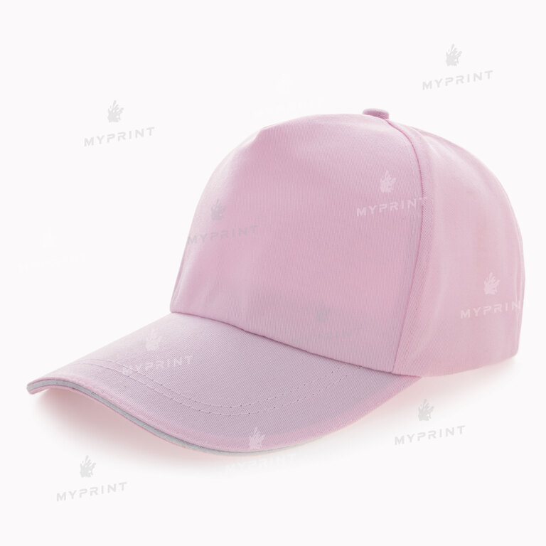 Кепка пятиклинка для сублимации полиэстер розовая (7202) 