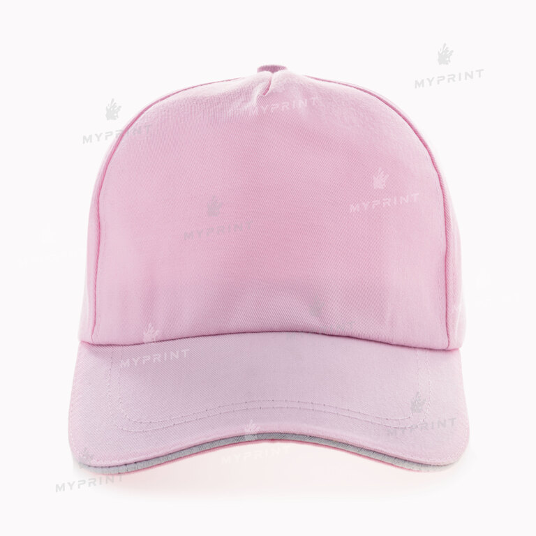 Кепка пятиклинка для сублимации полиэстер розовая (7202) 