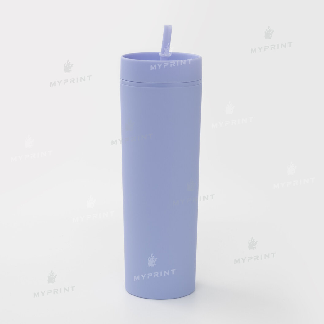 Plastic glass "Tumbler" matte purple with plastic straw (450 ml) (10406) - фото 1 Plastic glass "Tumbler" matte purple with plastic straw (450 ml) (10406) - фото 1 - Blanks for printing