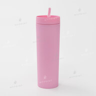 Plastic glass "Tumbler" matte pink with plastic straw (450 ml) (10408) - фото 1 Plastic glass "Tumbler" matte pink with plastic straw (450 ml) (10408) - фото 1 - Blanks for printing