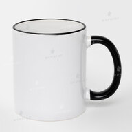 Кружка для сублимации с цветным ободком и цветной ручкой черная 11 Oz (330 мл) (10445) - фото 1 Кружка для сублимации с цветным ободком и цветной ручкой черная 11 Oz (330 мл) (10445) - фото 1 - Заготовки для сублимации