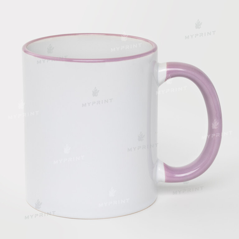 Sublimation Mug with Colored Rim and Colored Handle Purple 11 Oz (330ml) (10450)  Sublimation Mug with Colored Rim and Colored Handle Purple 11 Oz (330ml) (10450)