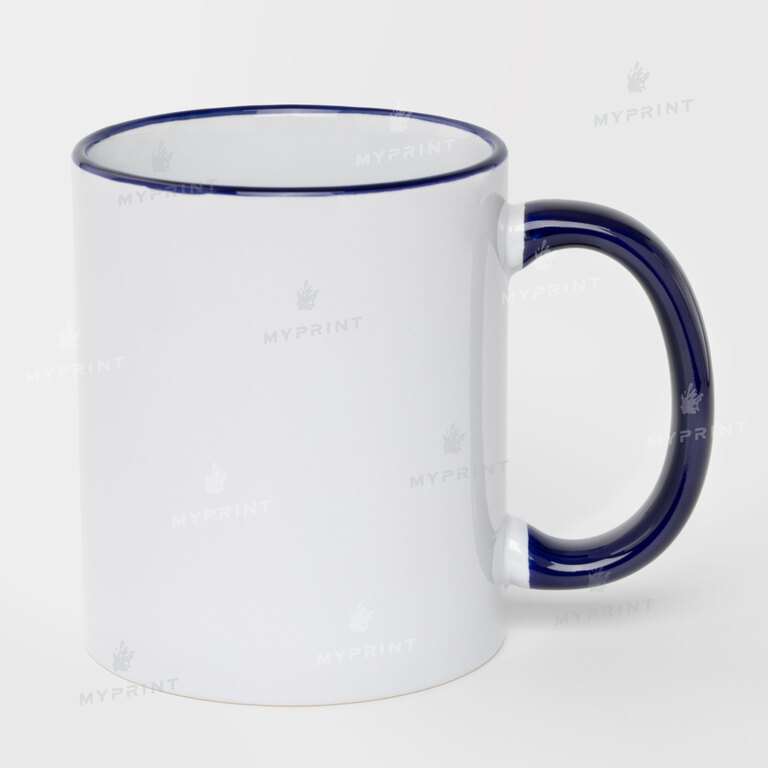 Sublimation mug with colored rim and colored handle dark blue 11 Oz (330 ml) (10452)  Sublimation mug with colored rim and colored handle dark blue 11 Oz (330 ml) (10452)