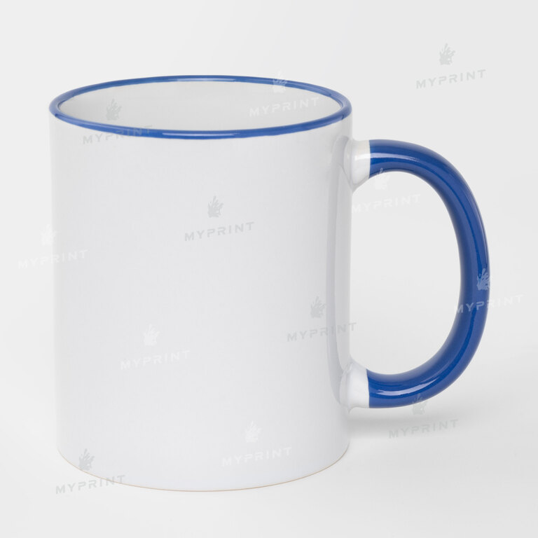 Sublimation mug with colored rim and colored handle blue 11 Oz (330 ml) (10453)  Sublimation mug with colored rim and colored handle blue 11 Oz (330 ml) (10453)