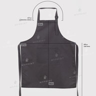 Фартух для сублімації саржевий з лямкою, що регулюється і кишенею подовжений темно-сірий (10849) - фото 4 Фартух для сублімації саржевий з лямкою, що регулюється і кишенею подовжений темно-сірий (10849) - фото 4 - Заготовки для сублімації