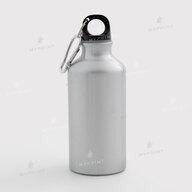 Sublimation Water Bottle with Carabiner Silver 400ml (10579) - фото 1 Sublimation Water Bottle with Carabiner Silver 400ml (10579) - фото 1 - Blanks for sublimation