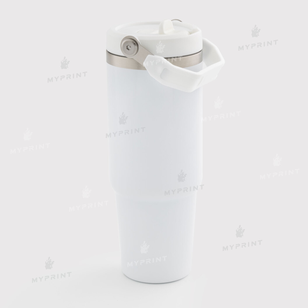 Thermal mug for sublimation with folding handle white 900 ml (10614) - фото 2 Thermal mug for sublimation with folding handle white 900 ml (10614) - фото 2 - Thermal cups thermoses for sublimation