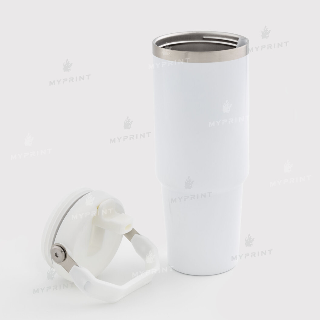 Thermal mug for sublimation with folding handle white 900 ml (10614) - фото 3 Thermal mug for sublimation with folding handle white 900 ml (10614) - фото 3 - Thermal cups thermoses for sublimation