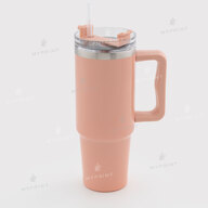 Thermal mug for sublimation with transparent lid and beige handle beige 900 ml (10574) - фото 1 Thermal mug for sublimation with transparent lid and beige handle beige 900 ml (10574) - фото 1 - Blanks for sublimation