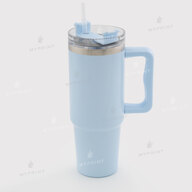 Thermal mug for sublimation with transparent lid and blue handle blue 900 ml (10576) - фото 1 Thermal mug for sublimation with transparent lid and blue handle blue 900 ml (10576) - фото 1 - Blanks for sublimation