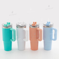 Thermal mug for sublimation with transparent lid and blue handle blue 900 ml (10576) - фото 3 Thermal mug for sublimation with transparent lid and blue handle blue 900 ml (10576) - фото 3 - Blanks for sublimation