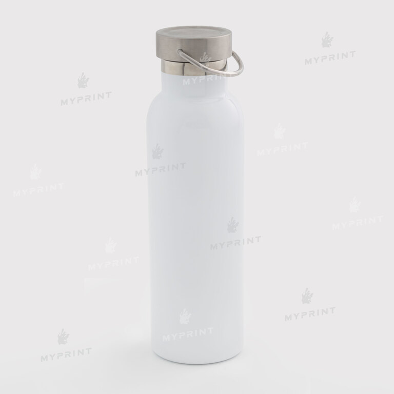 Thermal bottle for sublimation with metal lid and handle white 600 ml (10593)  Thermal bottle for sublimation with metal lid and handle white 600 ml (10593)