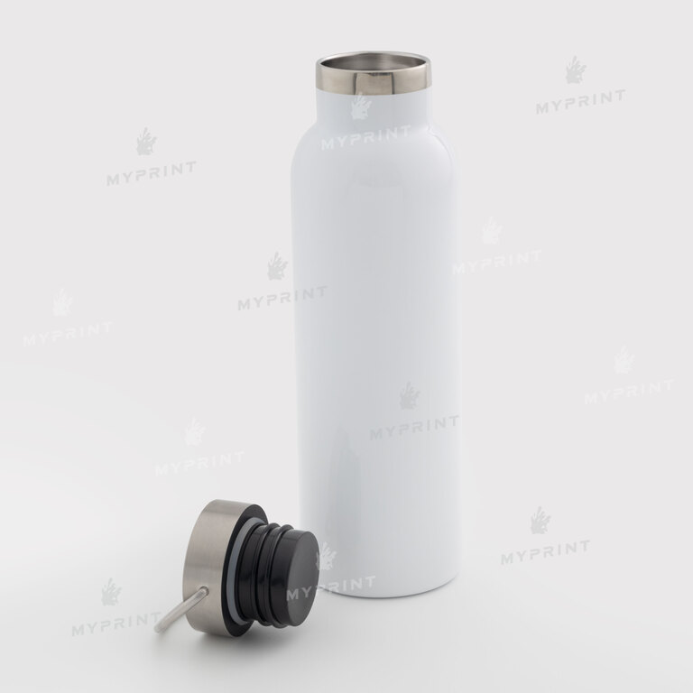 Thermal bottle for sublimation with metal lid and handle white 600 ml (10593)  Thermal bottle for sublimation with metal lid and handle white 600 ml (10593)