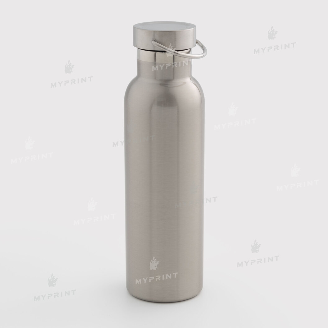 Thermal bottle for sublimation with metal lid and handle silver 600 ml (10594) - фото 1 Thermal bottle for sublimation with metal lid and handle silver 600 ml (10594) - фото 1 - Blanks for sublimation
