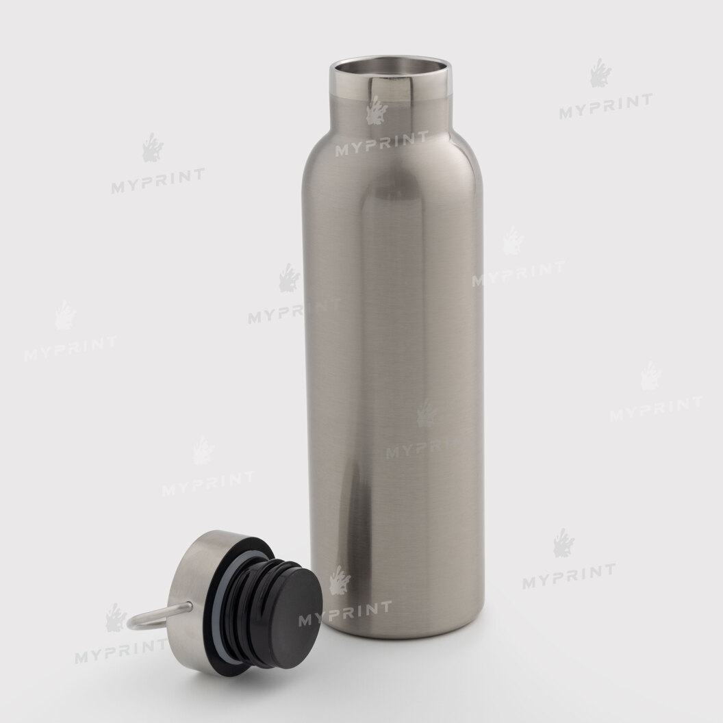 Thermal bottle for sublimation with metal lid and handle silver 600 ml (10594) - фото 2 Thermal bottle for sublimation with metal lid and handle silver 600 ml (10594) - фото 2 - Blanks for sublimation
