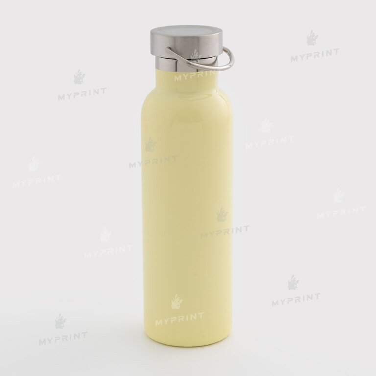 Thermal bottle for sublimation with metal lid and handle yellow 600 ml (10596)  Thermal bottle for sublimation with metal lid and handle yellow 600 ml (10596)