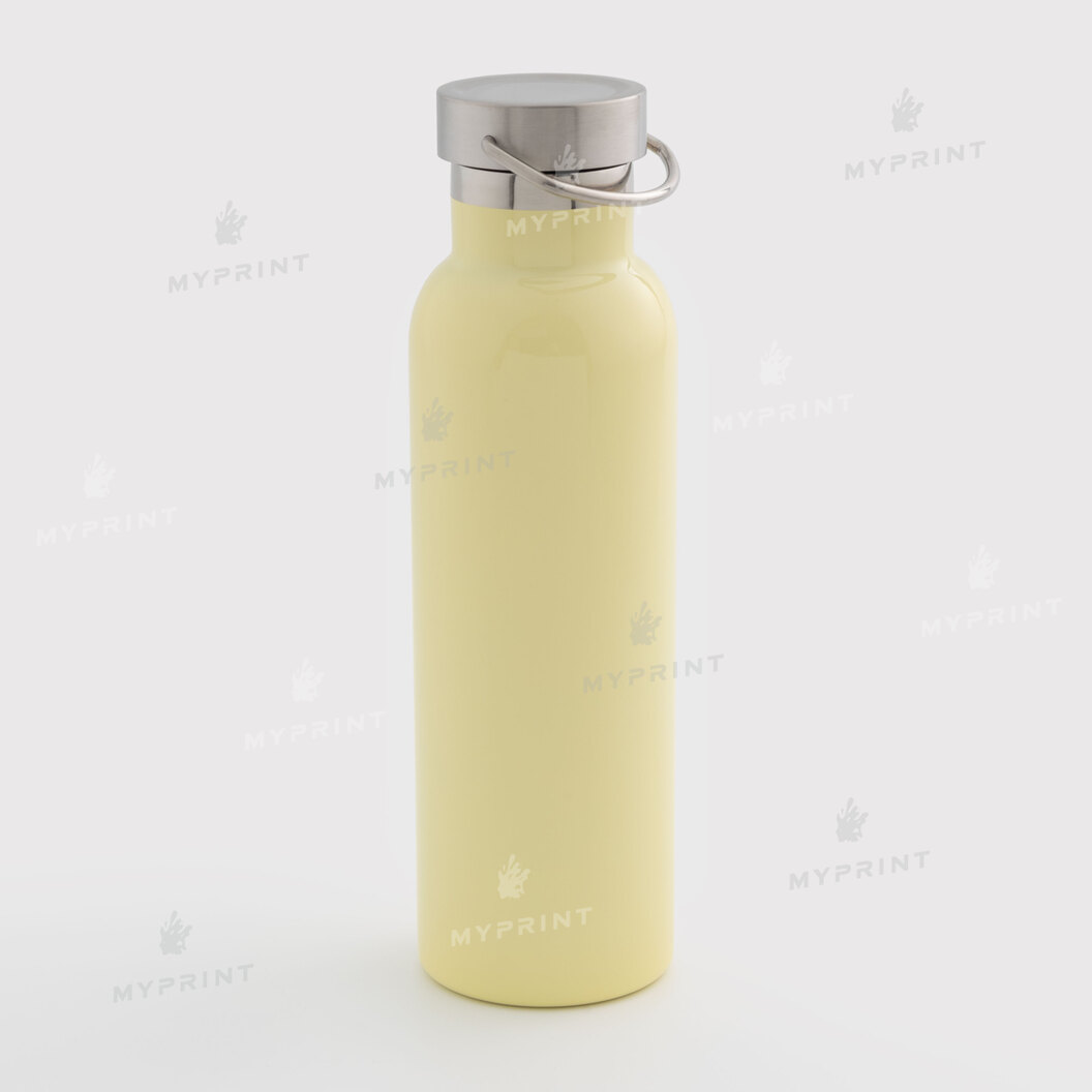 Thermal bottle for sublimation with metal lid and handle yellow 600 ml (10596) - фото 1 Thermal bottle for sublimation with metal lid and handle yellow 600 ml (10596) - фото 1 - Blanks for sublimation