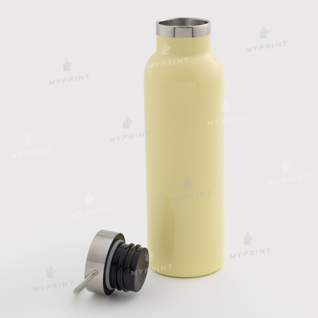 Thermal bottle for sublimation with metal lid and handle yellow 600 ml (10596) - фото 2 Thermal bottle for sublimation with metal lid and handle yellow 600 ml (10596) - фото 2 - Blanks for sublimation