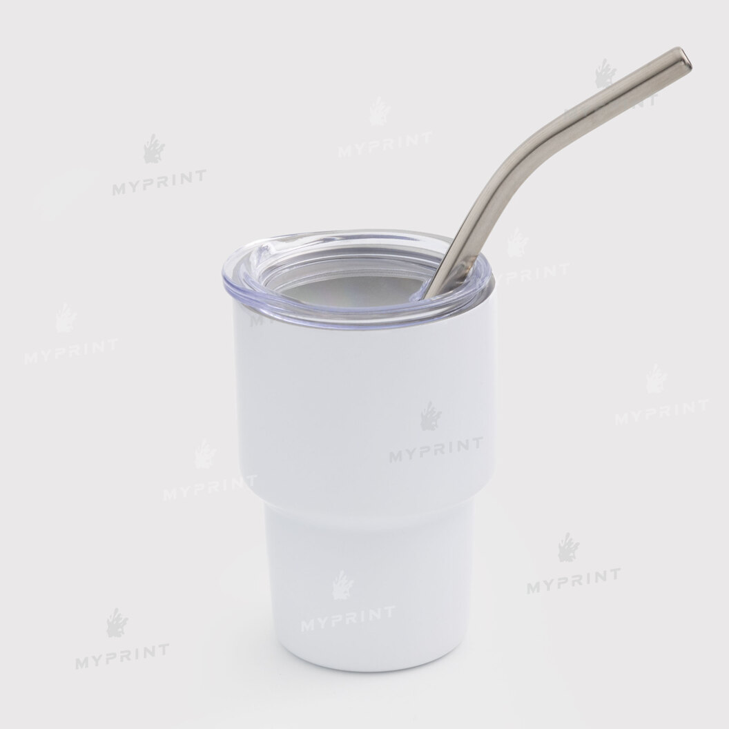 Thermos cup for sublimation with metal tube white 70 ml (10580) - фото 1 Thermos cup for sublimation with metal tube white 70 ml (10580) - фото 1 - Blanks for sublimation