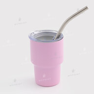 Thermos cup for sublimation with metal straw pink 70 ml (10582) - фото 1 Thermos cup for sublimation with metal straw pink 70 ml (10582) - фото 1 - Blanks for sublimation