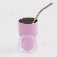 Thermos cup for sublimation with metal straw pink 70 ml (10582) - фото 2 Thermos cup for sublimation with metal straw pink 70 ml (10582) - фото 2 - Blanks for sublimation